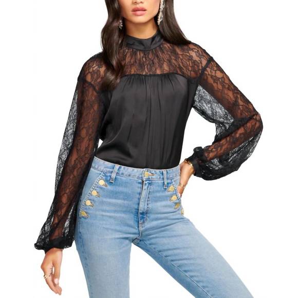 RAMY BROOK Tops - NEW RAMY BROOK sorinda lace mock neck top in black